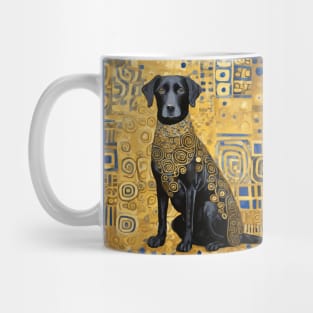 Gustav Klimt Style Dog with Blue and Gold Patterns Mug